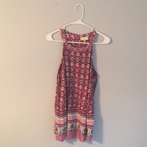 Flowy Pink Patterned Tank Top